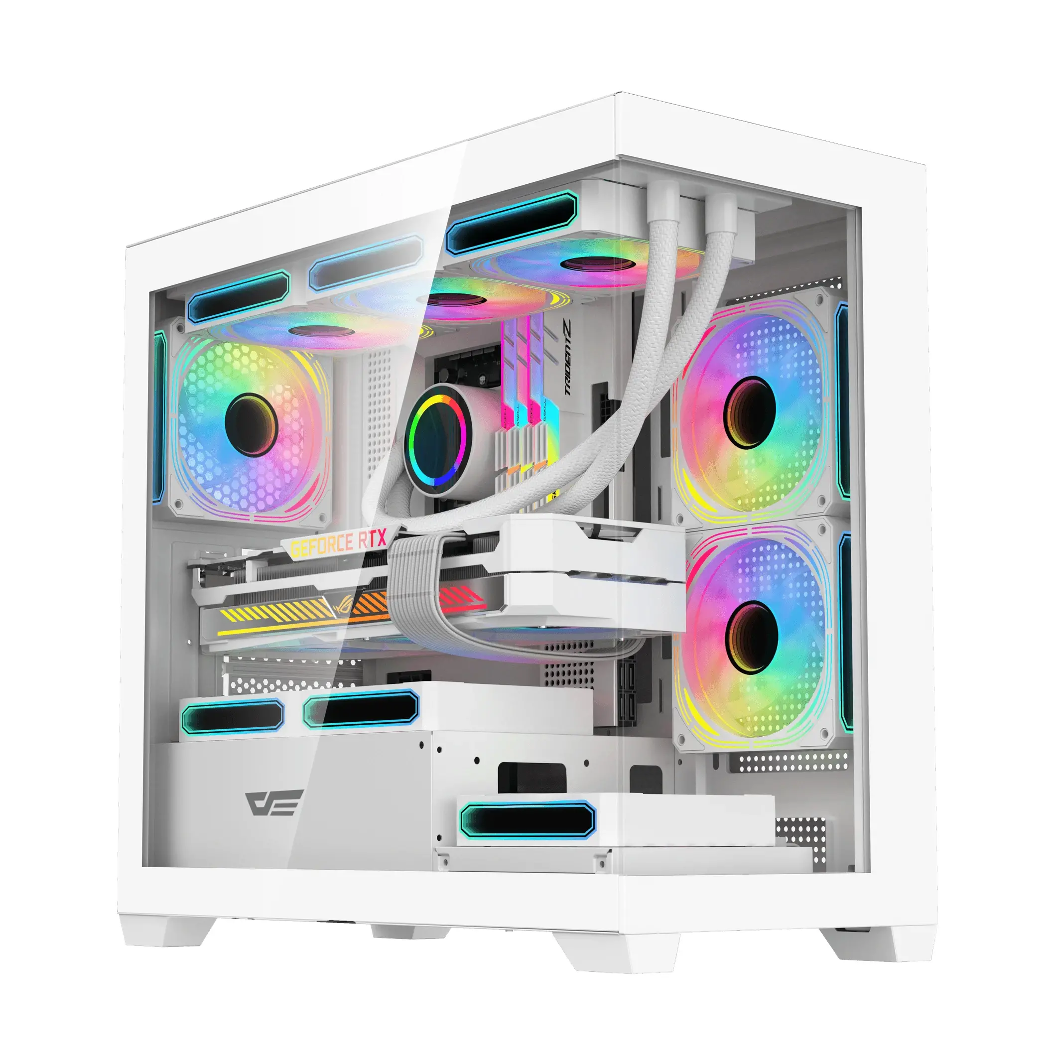 Darkflash кутия Case mATX - DS900M White - 6 x 120 mm Infinity Mirror A-RGB