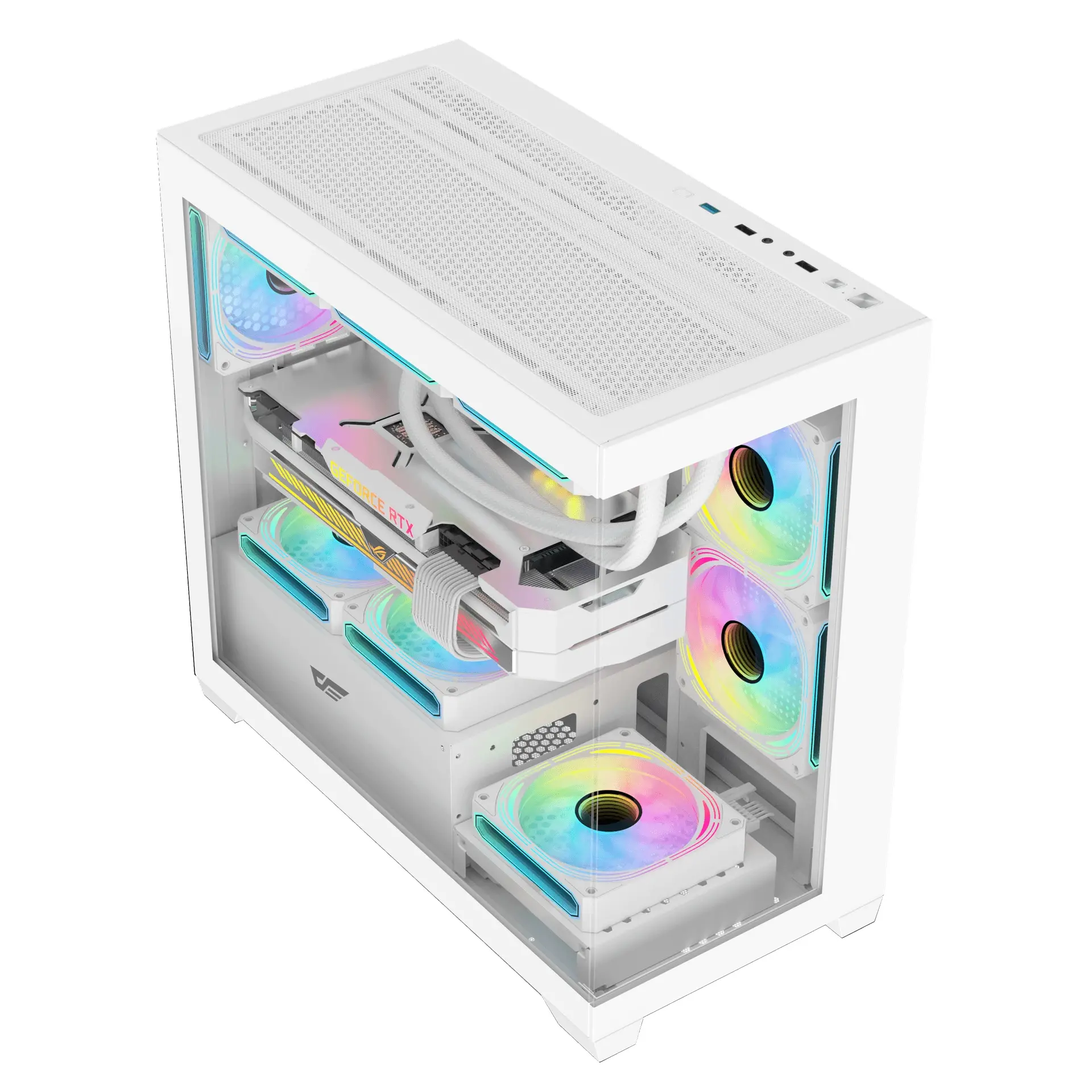 Darkflash кутия Case mATX - DS900M White - 6 x 120 mm Infinity Mirror A-RGB - image 2