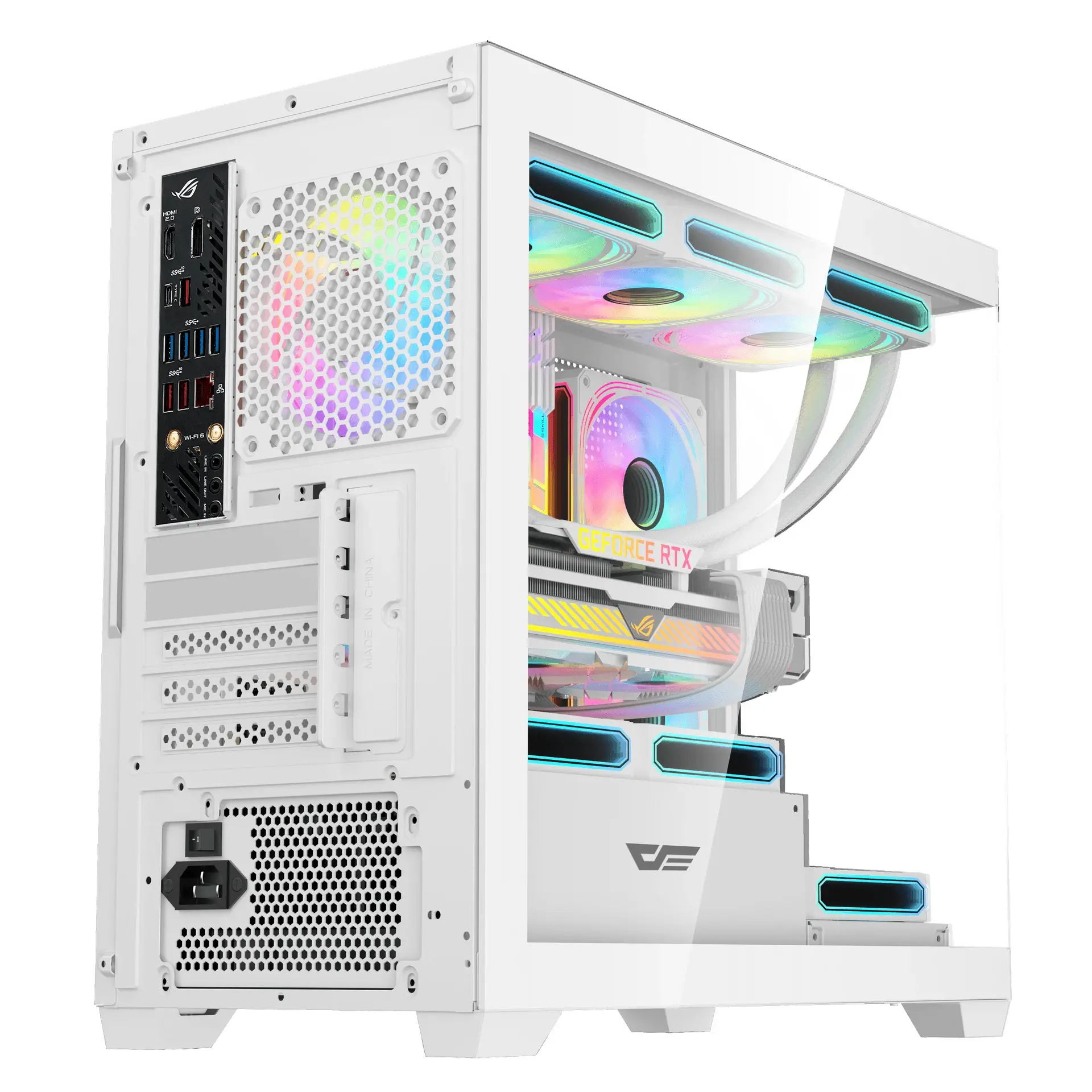 Darkflash кутия Case mATX - DS900M White - 6 x 120 mm Infinity Mirror A-RGB - image 5