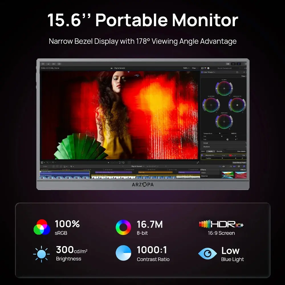 Arzopa φορητή οθόνη Portable Monitor - A1 Pro - 15.6", 60Hz, IPS - image 6