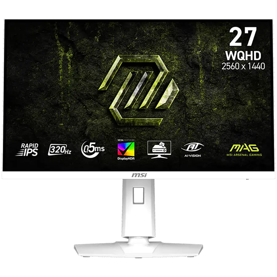 MSI MAG 274QRFW X32 Gaming οθόνη, 27" 320Hz, WQHD (2560x1440) 16:9, Rapid IPS Αντιθαμβωτική, 0.5ms, 300nits, 1000:1, 178/178, G-SYNC Compatible, AMD