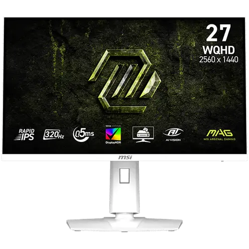 MSI MAG 274QRFW X32 Gaming οθόνη, 27" 320Hz, WQHD (2560x1440) 16:9, Rapid IPS Αντιθαμβωτική, 0.5ms, 300nits, 1000:1, 178/178, G-SYNC Compatible, AMD - 1
