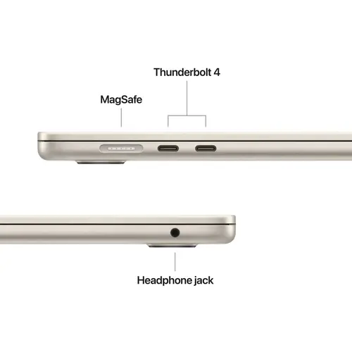 Лаптоп, Apple MacBook Air 15.3: Apple M5 chip with 10-core CPU and 10-core GPU, 16GB, 1TB SSD - Starlight - 4