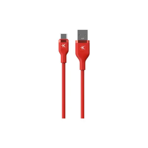 Skross Καλώδιο USB-A 2.0 αρσενικό - USB-C αρσενικό, Κόκκινο, 120 cm, 15w - 1