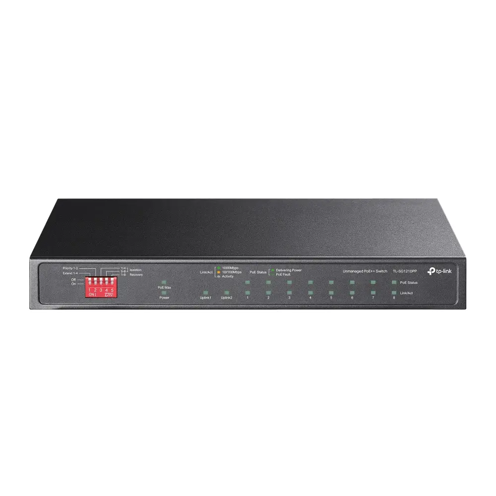 Switch TP-LINK TL-SG1210PP, 10 θύρες GbE, 6xPoE+, 2xPoE++, 2x1Gb, 1xSFP θύρα combo