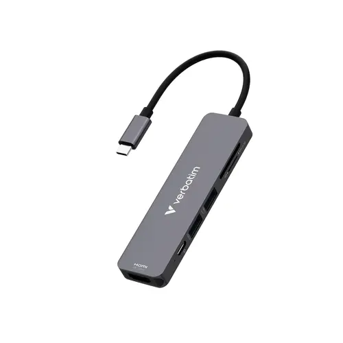 USB хъб, Verbatim USB-C Essentials Multiport Hub 6 Port with card reader - 1
