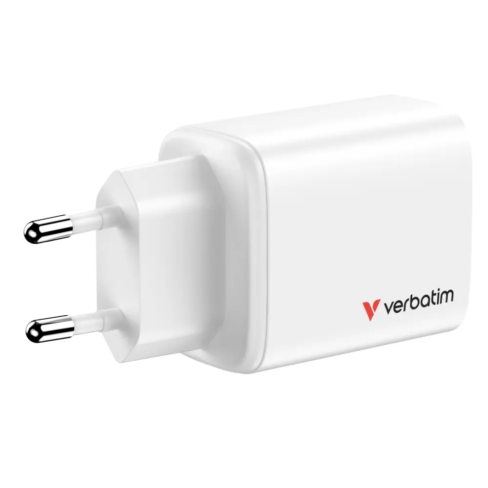 Зарядно устройство, Verbatim Essentials GaN Charger 65W EU plug White - image 2