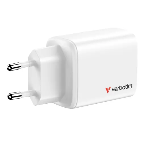 Зарядно устройство, Verbatim Essentials GaN Charger 65W EU plug White - 3