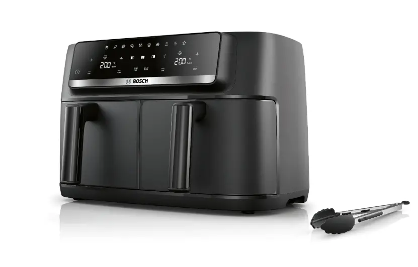 Συσκευή υγιεινού μαγειρέματος, Bosch MAFD440B7, Air Fryer Double Flex Drawer, 9L (2x4.5L), 2500 W, 40-230 °C, Touch Control, μαύρο