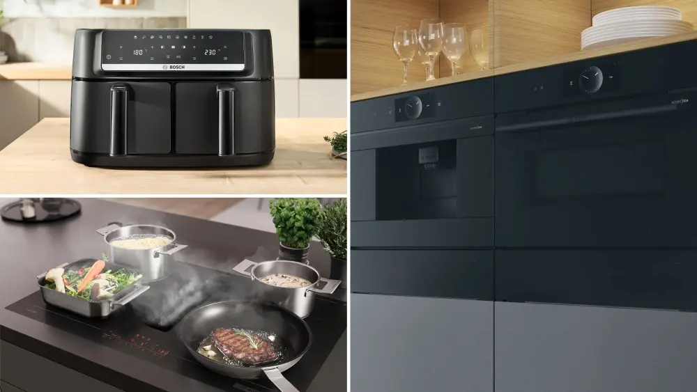 Уред за здравословно готвене, Bosch MAFD440B7, Air Fryer Double Flex Drawer, 9L (2x4.5L), 2500 W, 40-230 °C, Touch Control, Black - image 2
