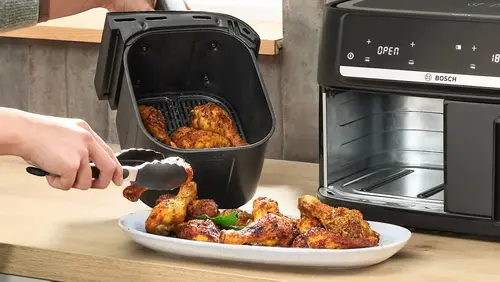 Уред за здравословно готвене, Bosch MAFD440B7, Air Fryer Double Flex Drawer, 9L (2x4.5L), 2500 W, 40-230 °C, Touch Control, Black - 4