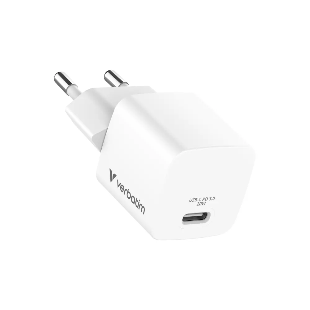 Зарядно устройство, Verbatim Mini GaN Charger 20W EU plug