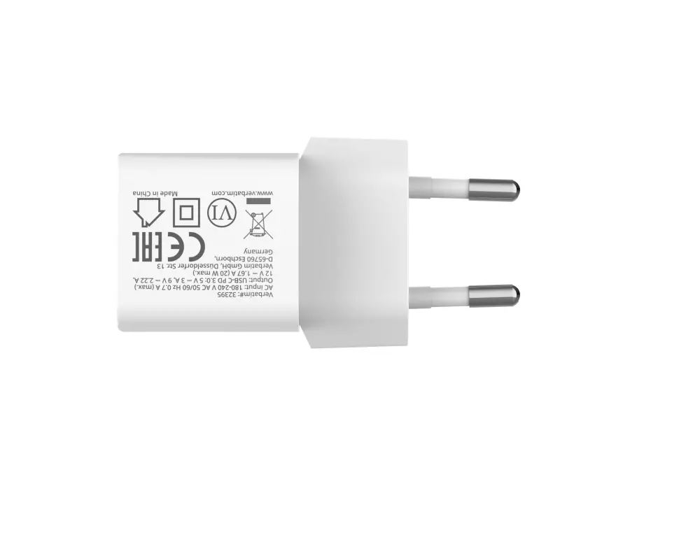 Încărcător, Verbatim Mini GaN Charger 20W, ștecher EU - image 8