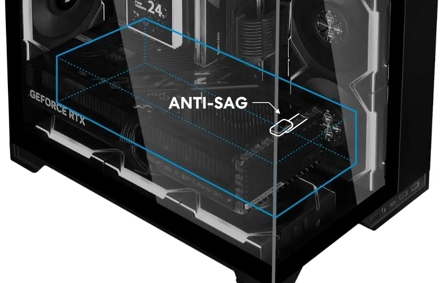 Lian Li кутия Case mATX - O11 Vision-M - Black - image 12