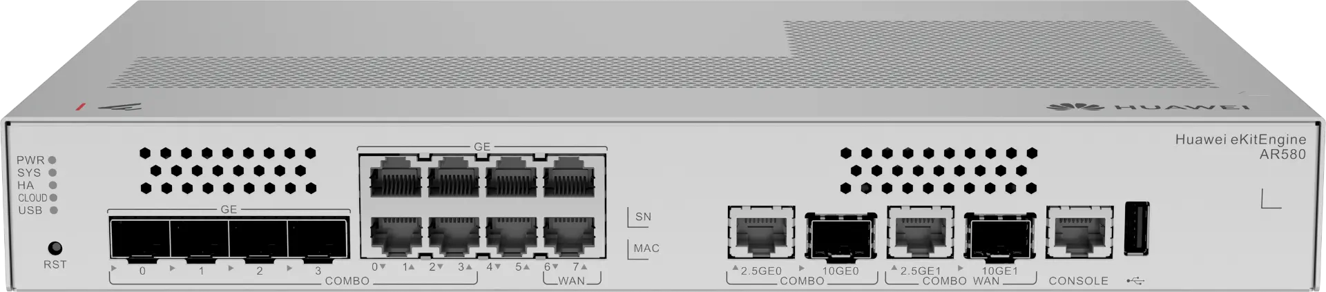 Router Huawei AR580, 2x1G WAN Combo, 2x1G WAN, 1x2.5G WAN, 1x10G SFP+, 4x1G LAN, VPN