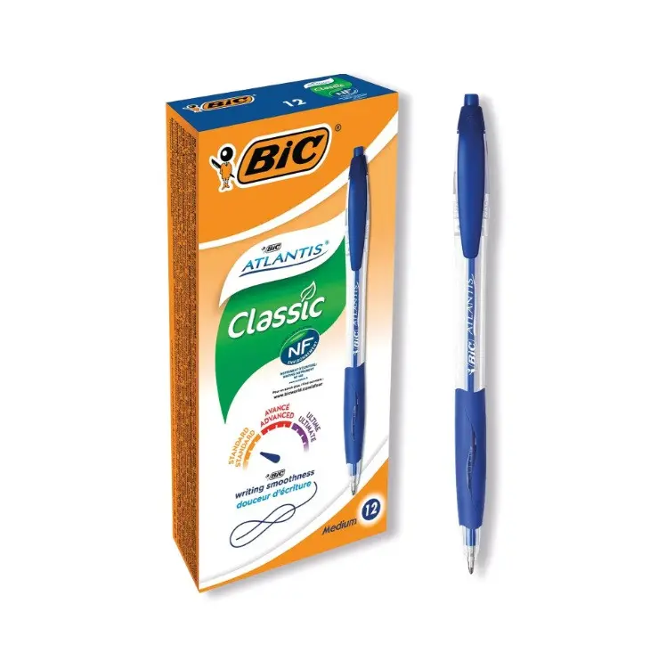 КУТИЯ С 12 БР АВТОМАТИЧНИ ХИМИКАЛКИ ATLANTIS СИН ЦВЯТ BIC - image 1