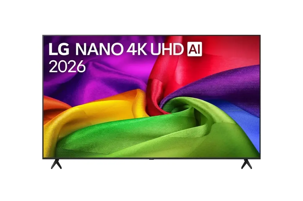 Телевизор, LG 75NU800B3LA, 75" NANO 4K UHD, 3840x2160, DVB-T2/C/S2, AI Alpha 7, HDR 10, webOS 26, ThinQ AI, VRR, ALLM, HGiG, WiFi, Clear Voice, 4K Super Upscaling, Bluetooth 5.3, Hdmi e-ARC , CI, LAN, AirPlay2, AI Sound Pro, Google Cast, 2 Pole stand, Black