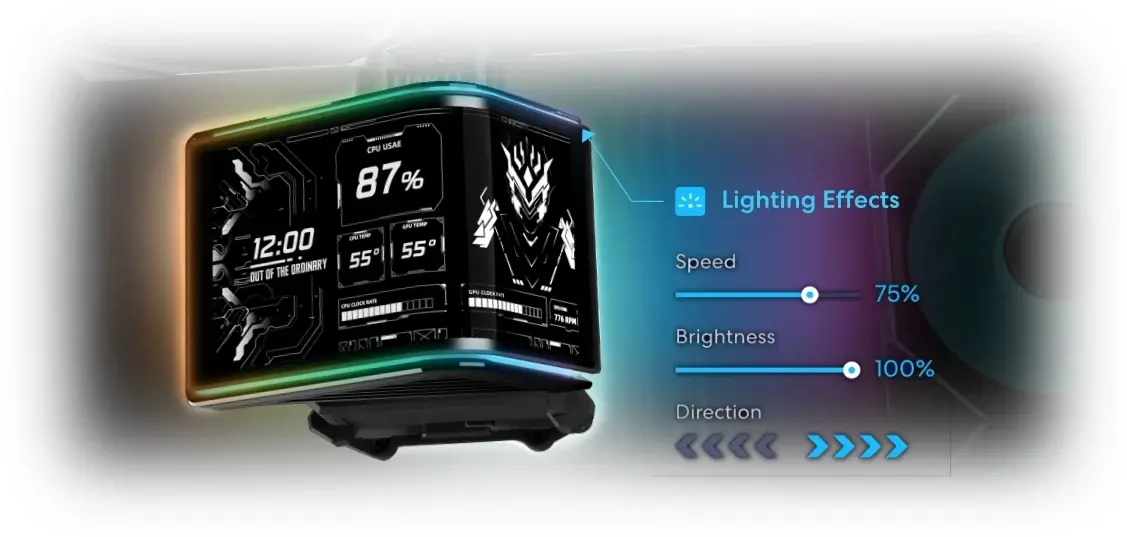 Lian Li υδρόψυξη HydroShift II OLED Curved 360 UNI FAN P28 - Μαύρο - image 13