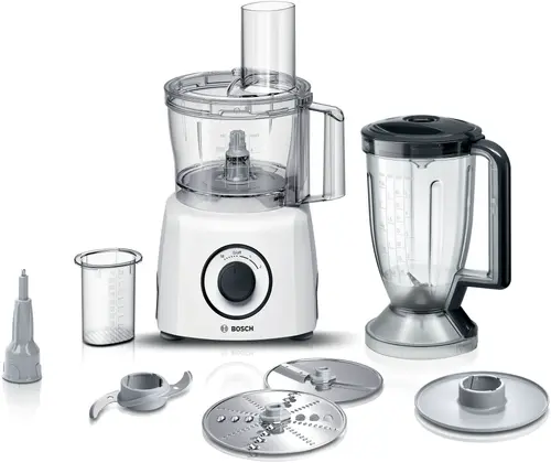 Robot de bucătărie, Bosch MCM3230W, Compact food processor MultiTalent 3; Alb; 800 W, Setări comutator: 2 trepte; Capacitate bol: 2.30 l, Blender - 1