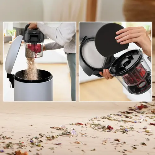 Ηλεκτρική σκούπα, Bosch BGC05RD2H, SER2, Bagless vacuum cleaner Cleann’n, κόκκινο/μαύρο, 700W, 2 στόμια, Ρύθμιση ισχύος αναρρόφησης, 76 db(A), 1,5 - 2