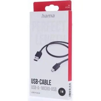 HAMA Cablu USB-A - Micro-USB, 1 m, negru - 2