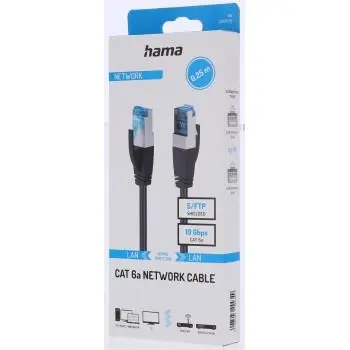 HAMA Мрежов пач кабел cat.6а, 10Gbit/s,S/FTP, екраниран, 0.25м - 2