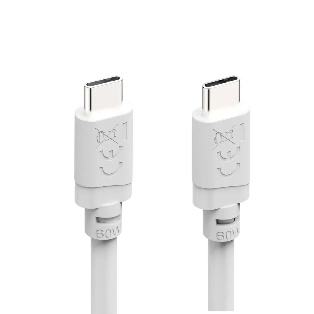 HAMA Кабел за зареждане USB-C - USB-C, 60 W, 1 m, бял - image 5
