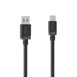HAMA Кабел  USB-C - USB-А мъжко, 1 м, 480Мbit/ 3А,черен