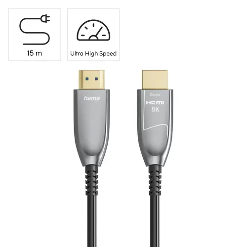 HAMA Cablu HDMI optic activ, ultra high-speed, AOC, certificat, 8K, 15 m - 9