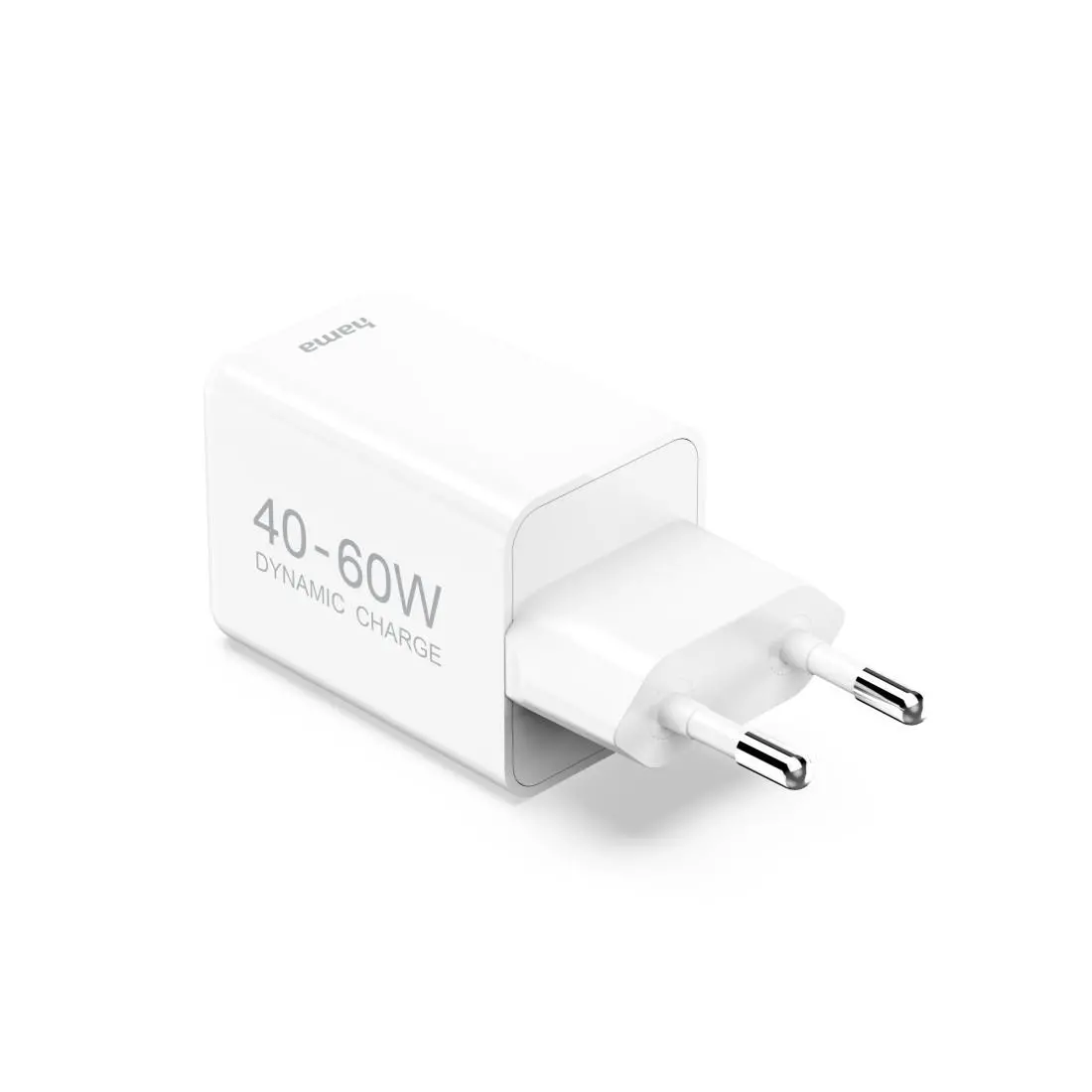 HAMA Încărcător rapid, 40–60 W, GaN, USB-C, PD, Dynamic Fast Charger, alb - image 2