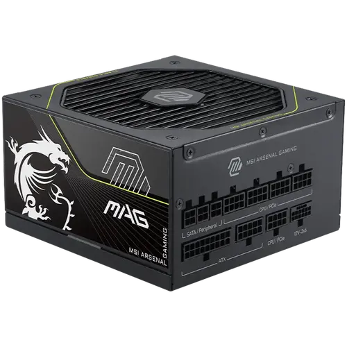 MSI MAG A1000PLS PCIE5, 1000W, 80 Plus Platinum, Fully Modular, ATX 3.1, 135mm Fluid Dynamic Bearing Fan, Protections: OCP/OTP/OPP/SCP/OVP/UVP/SIP/NLO, Dimensions: 150mmx150mmx86mm, 10Y Warranty - 2