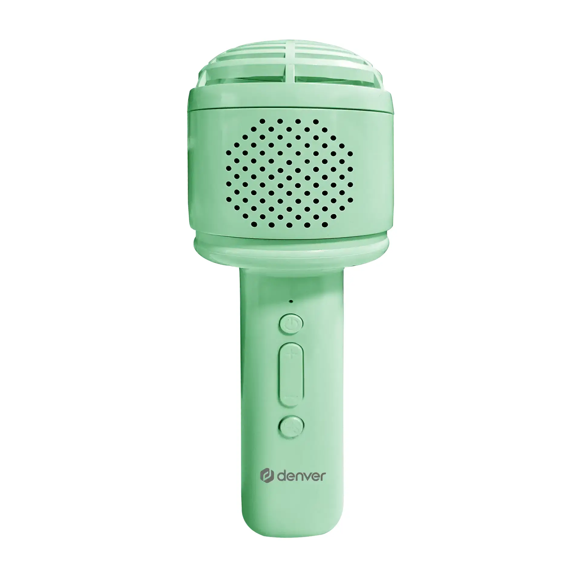 Μικρόφωνο καραόκε Bluetooth Denver KMS-30GN GREEN με ενσωματωμένο ηχείο και χνουδωτό πάνω μέρος - image 1