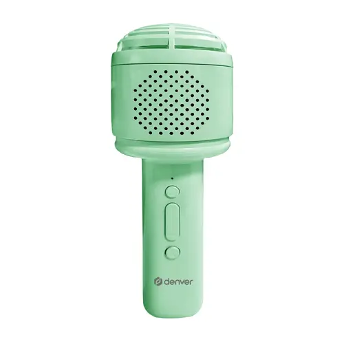 Microfon karaoke Bluetooth Denver KMS-30GN GREEN cu difuzor integrat și partea superioară pufoasă - 2