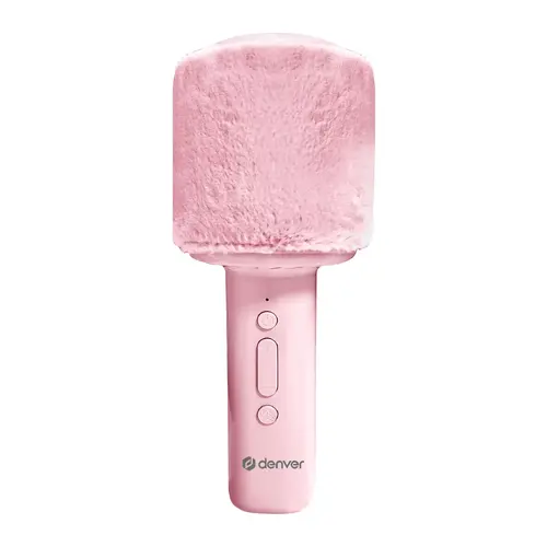 Μικρόφωνο καραόκε Bluetooth Denver KMS-30RO ROSE με ενσωματωμένο ηχείο και χνουδωτό πάνω μέρος - 1