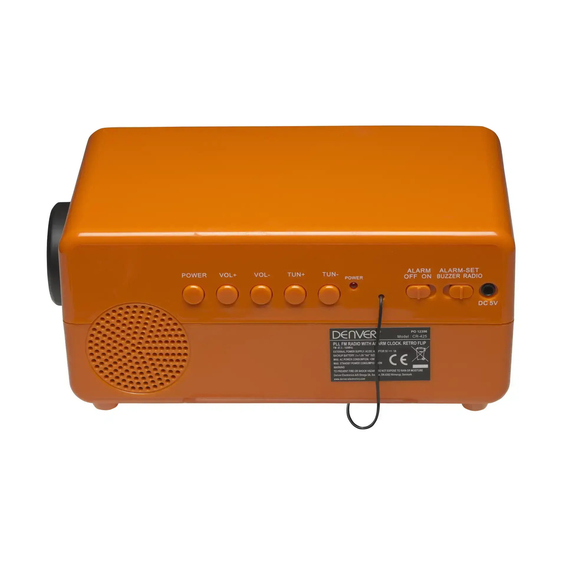 Ретро радио часовник Denver CR-425 с обръщане на цифрите, с PLL FM тунер и аларма - image 1