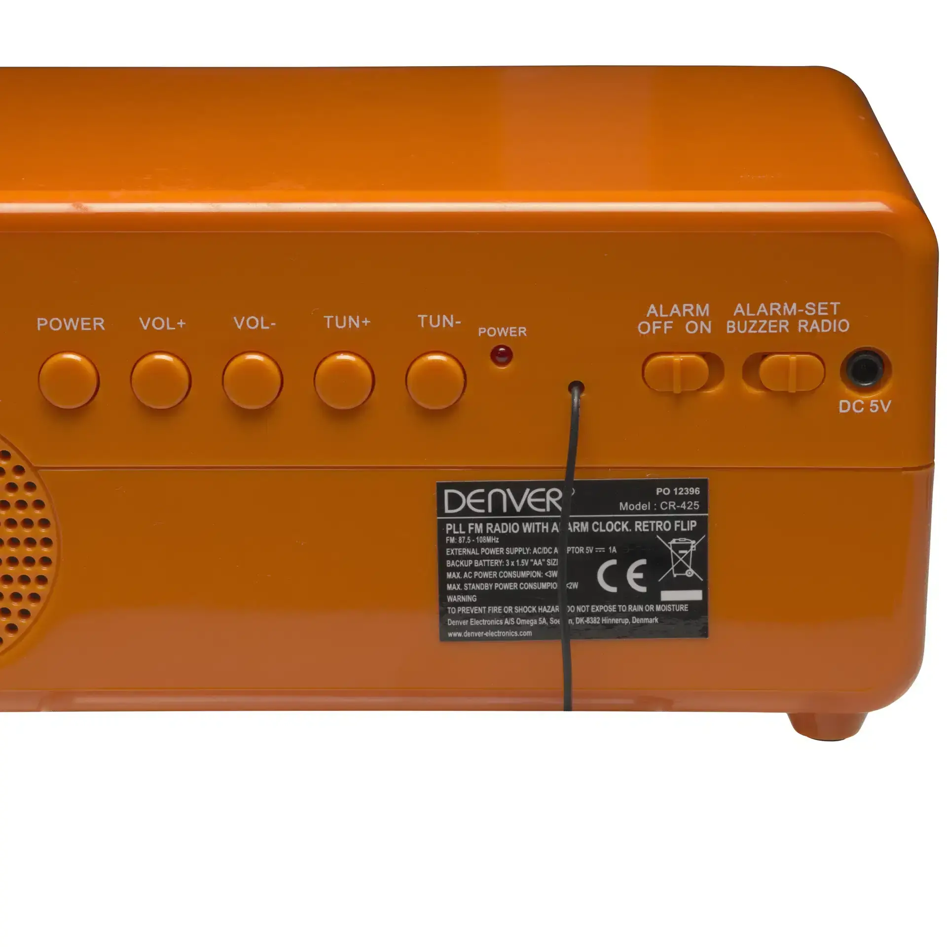 Radio cu ceas retro Denver CR-425 cu cifre rabatabile, cu tuner PLL FM și alarmă - image 3