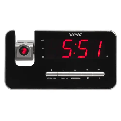 Radio cu ceas FM Denver CRP-618, cu alarmă dublă și proiecție a orei - 3