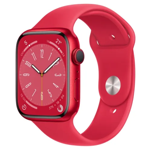 Часовник, Apple Watch Series 8 GPS 45mm (PRODUCT)RED Aluminium Case with (PRODUCT)RED Sport Band - Regular