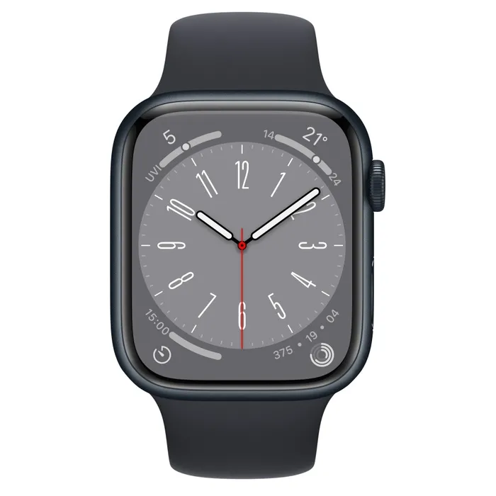 Часовник, Apple Watch Series 8 GPS + Cellular 45mm Midnight Aluminium Case with Midnight Sport Band - Regular - image 1