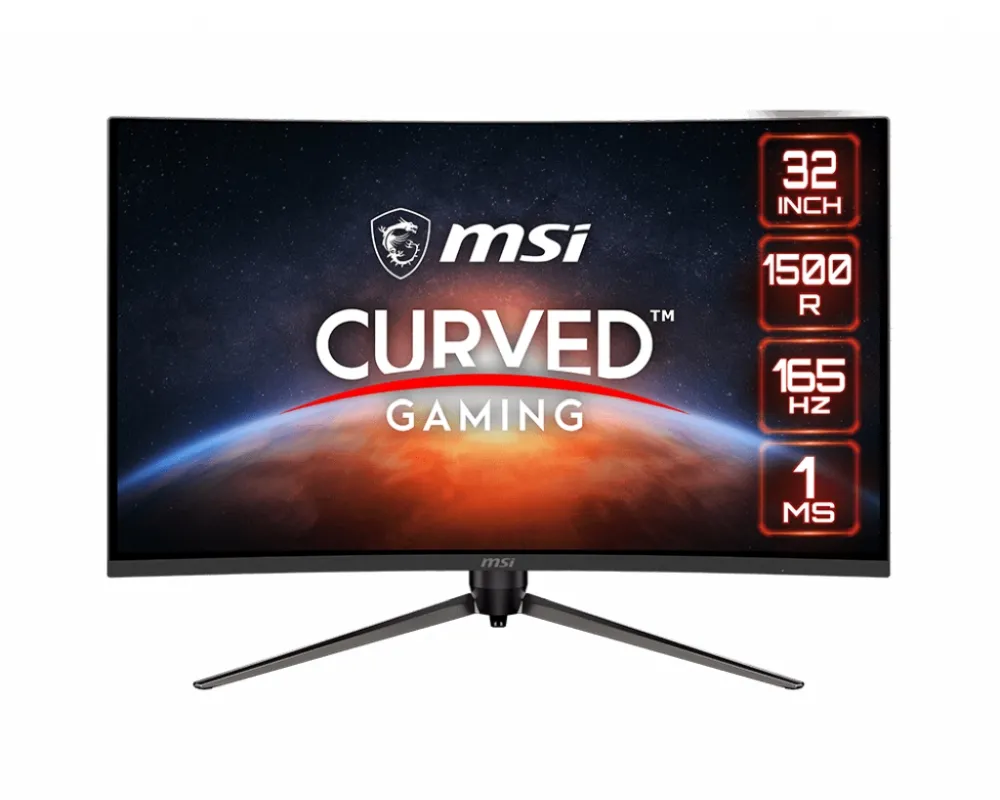Монитор, MSI Optix AG321CR, 31.5",  165HZ, 1ms, Curve 1500R, VA, 1920x1080 (FHD), 16:9, FreeSync Premium, Anti-Flicker and Less Blue Light, Frameless design