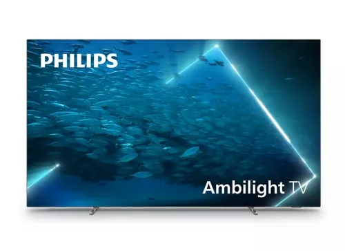Телевизор, Philips 55OLED707/12, 55" UHD 4K OLED 3840x2160, DVB-T/T2/T2-HD/C/S/S2, Ambilight 3, HDR10+, Android 11, Dolby Vision, Dolby Atmos, Quad Core P5 Perfect/Al, 99%DCI/P3, 120Hz, 16GB, BT 5.0, HDMI, USB, Cl+, 802.11ac, Lan, 2.1 CH 70W RMS, Metal bezel frame