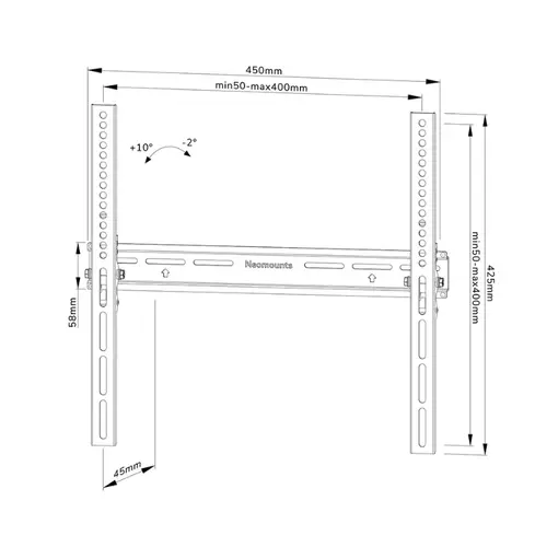 Стойка, Neomounts Screen Wall Mount (tilt, lockable, VESA 400x400) - image 6