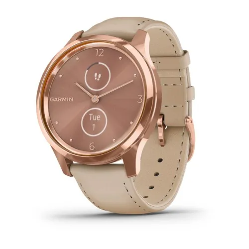 Garmin vívomove Style/Luxe - vívomove Luxe - 18K Rose Gold с Light Sand кожена каишка 010-02241-21