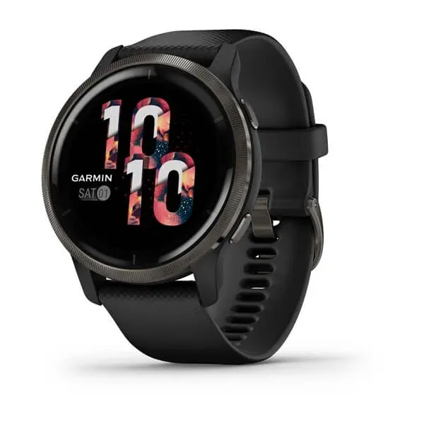 Garmin Venu® 2/2s - Venu 2 Slate безел с Black корпус и силиконова каишка 010-02430-11