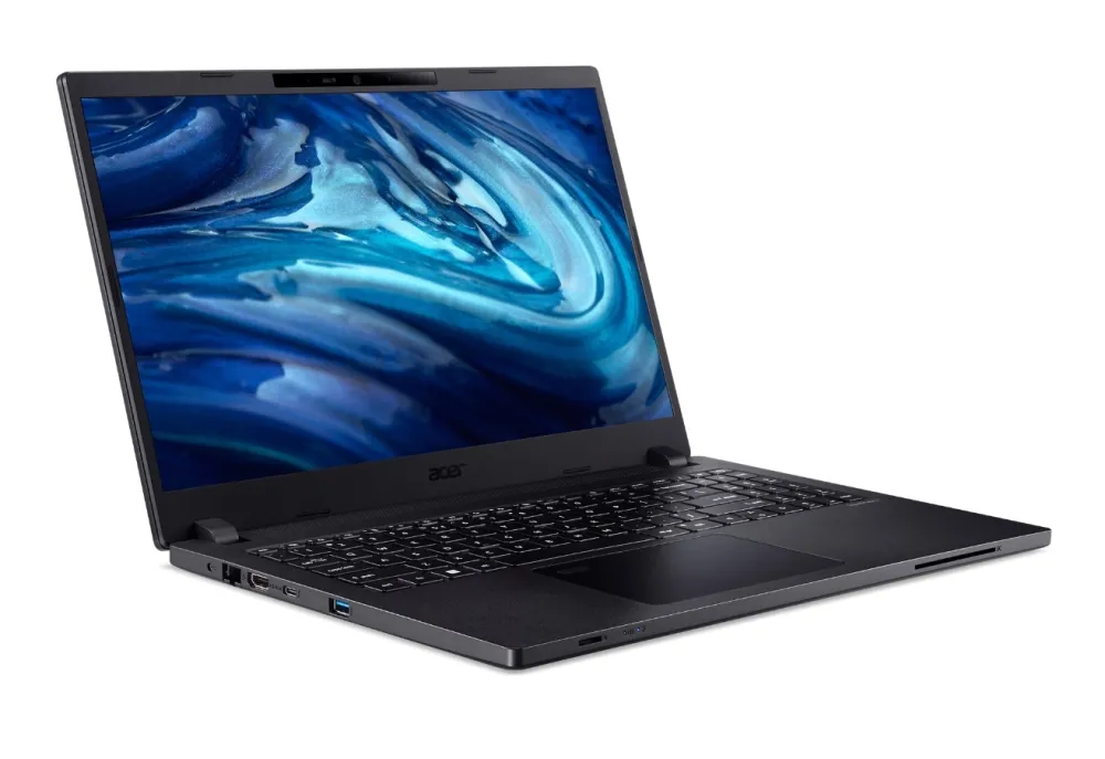 Лаптоп, Acer Travelmate TMP215-54-30MP, Core i5 1235U, (3.3GHz up to 4.40Ghz, 12MB), 15.6" FHD AG LED LCD, 8GB DDR4, 512GB NVMe SSD, HDD upgrade kit, Intel UMA, HD camera with shutter, TPM 2.0, Micro SD card reader, FPR, Wi-Fi 6AX, BT 5.0, KB, Win 11 Home, Black - image 1