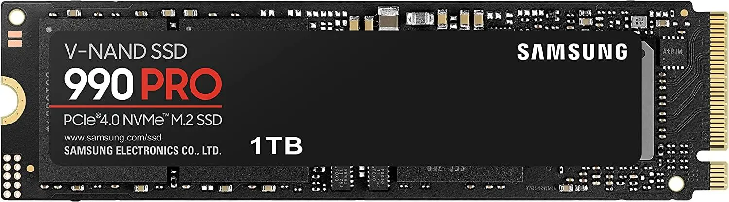 Твърд диск, Samsung SSD 990 PRO 1TB PCIe 4.0 NVMe 2.0 M.2 V-NAND 3-bit MLC, 256-bit Encryption, Read 7450 MB/s Write 6900 MB/s