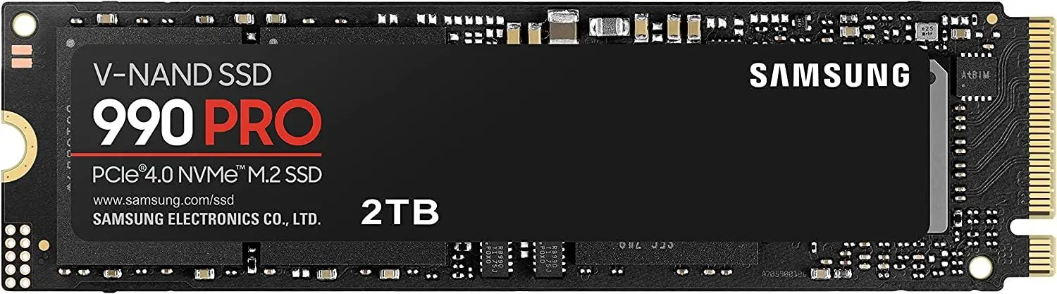 Твърд диск, Samsung SSD 990 PRO 2TB PCIe 4.0 NVMe 2.0 M.2 V-NAND 3-bit MLC, 256-bit Encryption, Read 7450 MB/s Write 6900 MB/s