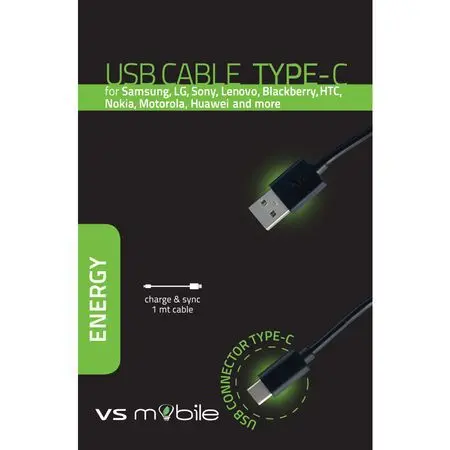 Adaptor, MELICONI VSM cablu USB-A la USB-C 1M - 1