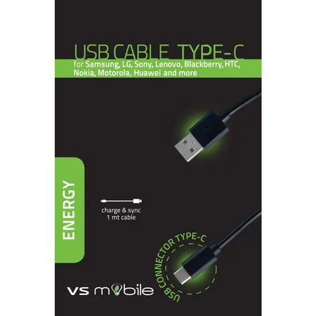 Адаптер, MELICONI VSM CABLE USB-A TO USB-C 1M