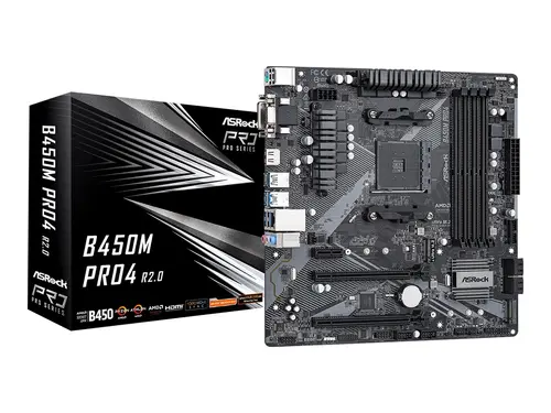 Дънна платка, ASROCK B450M PRO4 R2.0 / AM4 - image 1